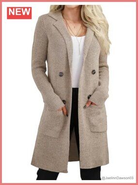 Womens Long Cardigan Sweater Open Front Knit Jacket Loose Fit